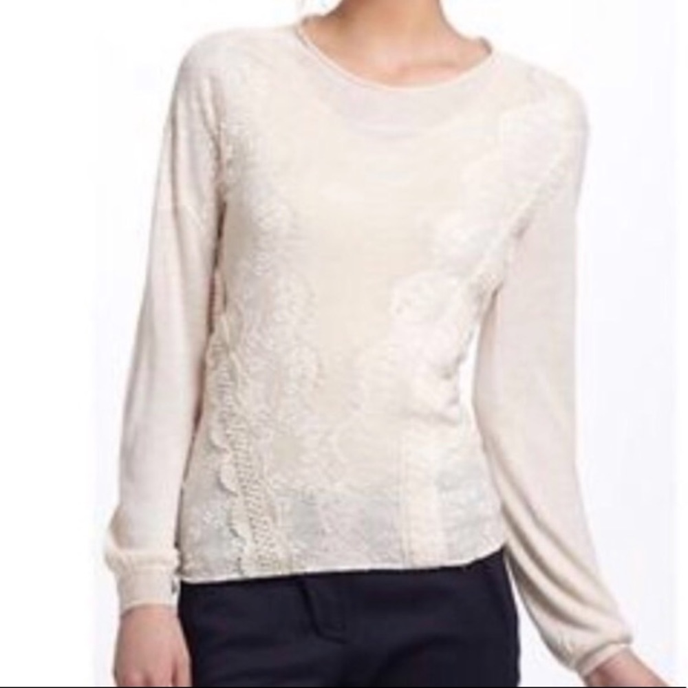 Anthropologie Angel of the North cream lace